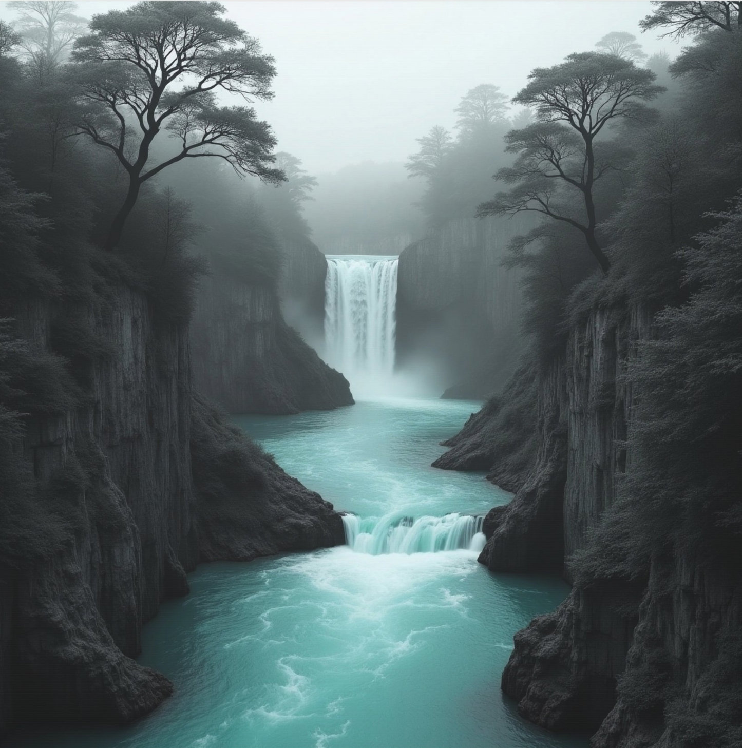 Turquoise Falls Canvas Art