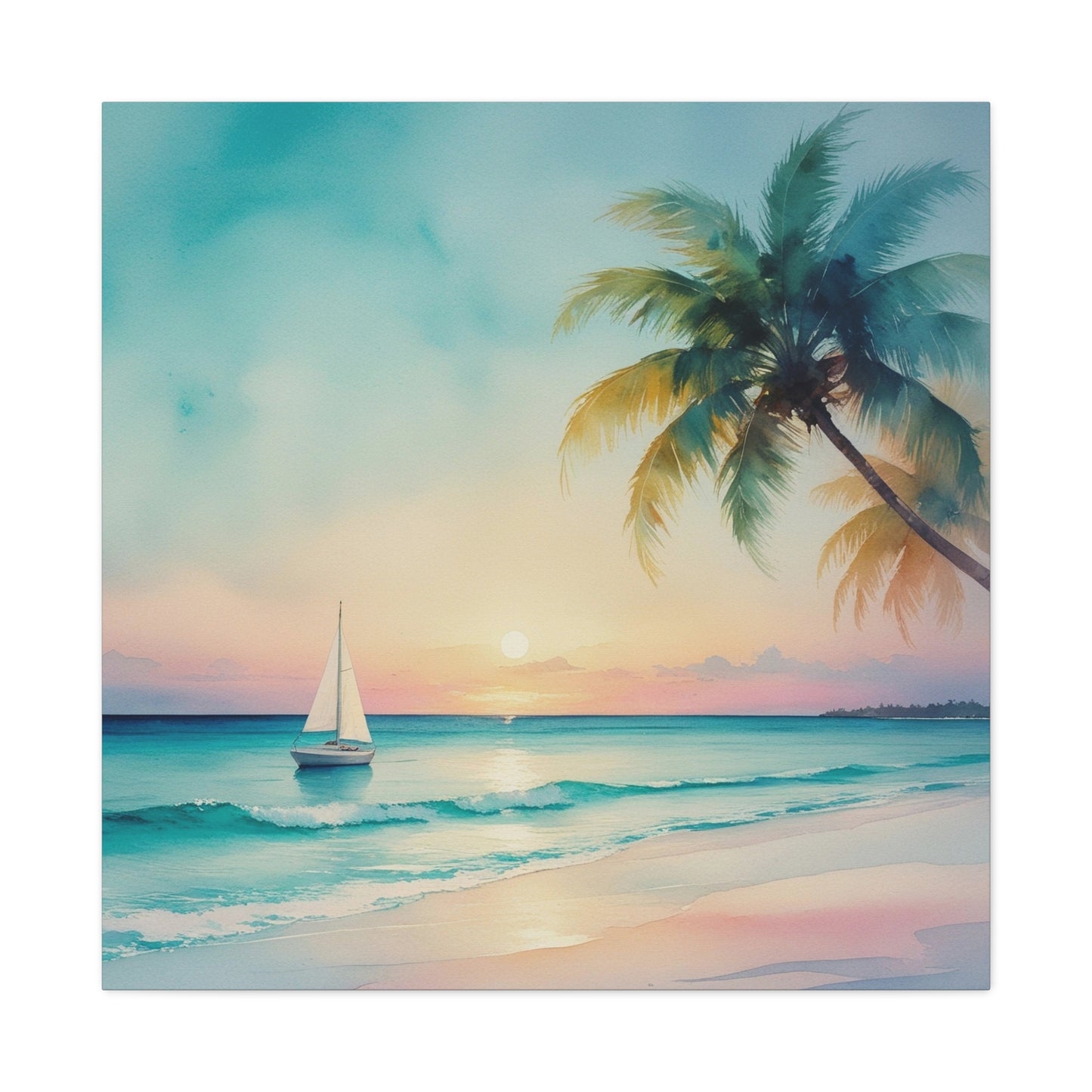 Sailboat Sunset Canvas Art