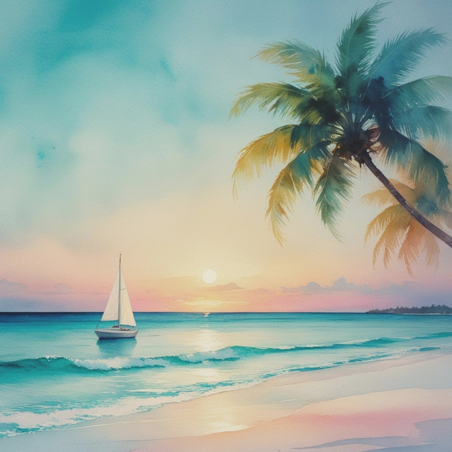 Sailboat Sunset Canvas Art