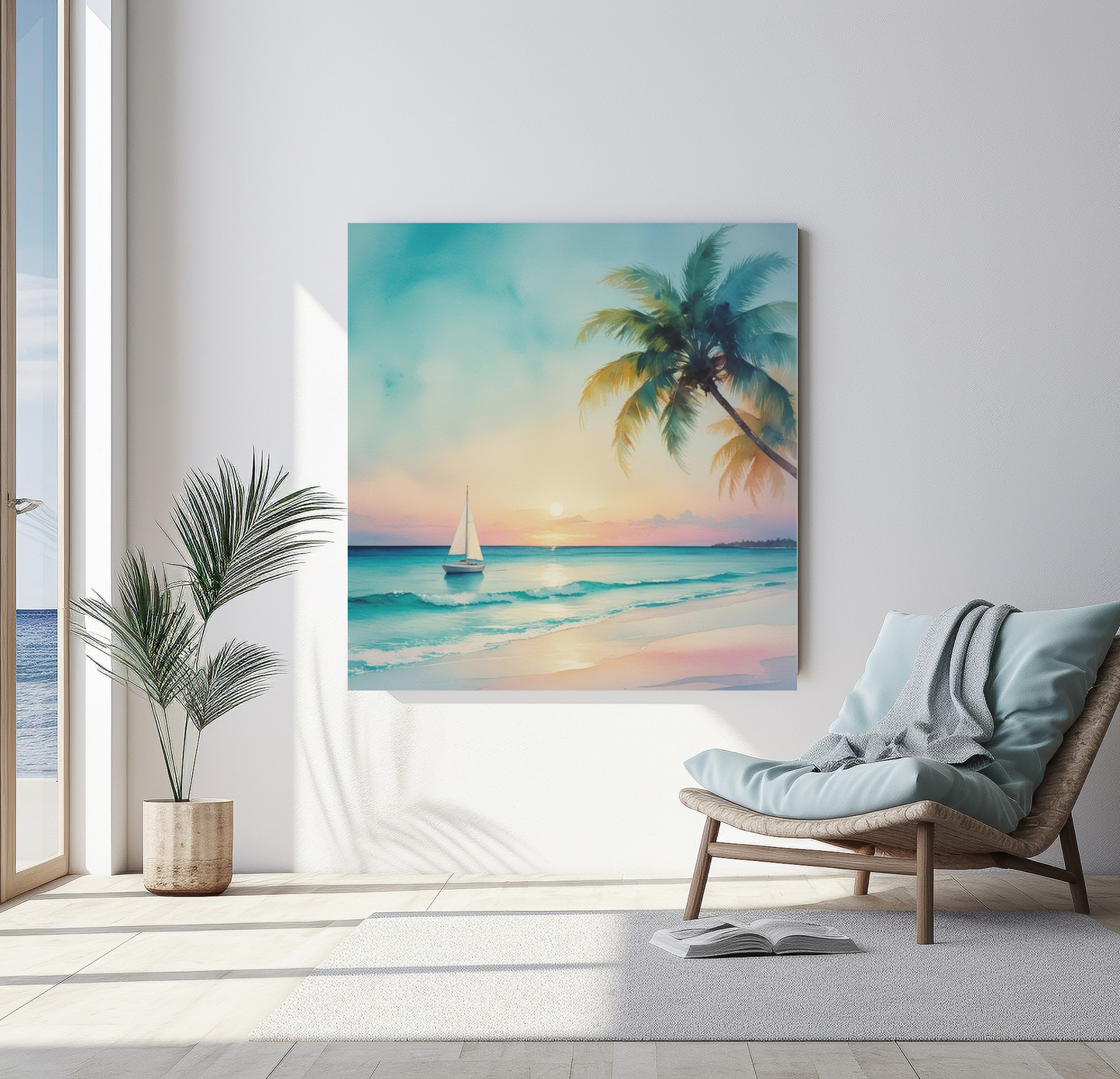 Sailboat Sunset Canvas Art