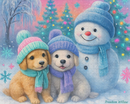 NEW! Puzzle: Snow Puppies by Freedom Willow